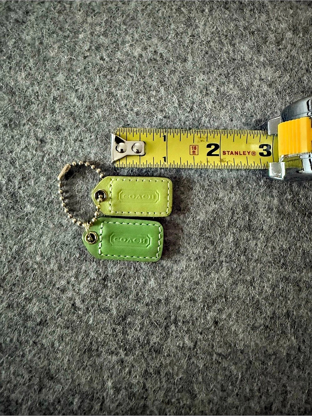 Coach Green mini hang tags